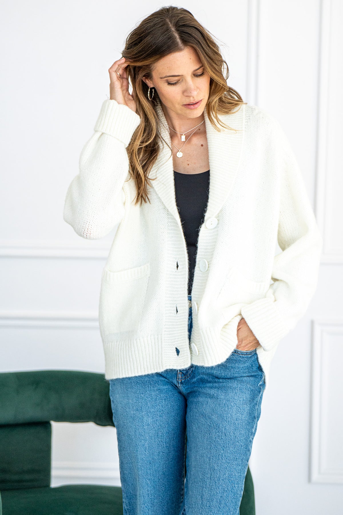 APRES SHAWL COLLAR CARDIGAN