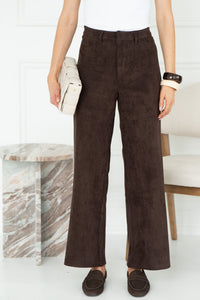 ALARA SUEDE STRAIGHT LEG PANTS