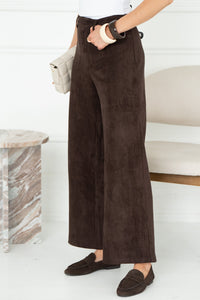 ALARA SUEDE STRAIGHT LEG PANTS