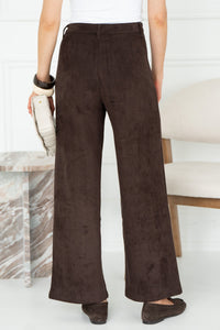 ALARA SUEDE STRAIGHT LEG PANTS