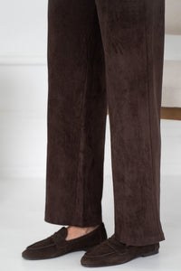 ALARA SUEDE STRAIGHT LEG PANTS