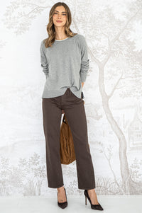 CASSIS DOUBLE LAYER KNIT TOP IN GREY