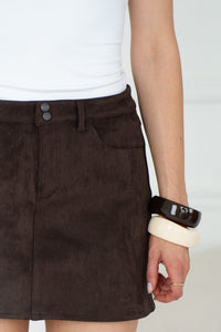ZOYA FAUX SUEDE MINI SKIRT
