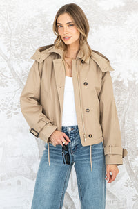 BLOOR SHERPA LINED CROPPED TRENCH