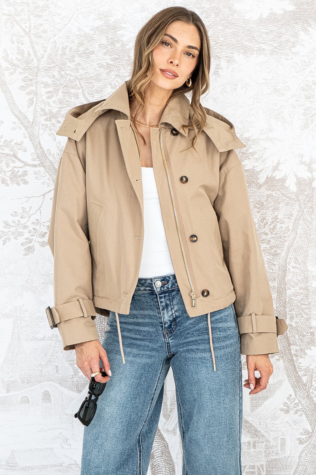 BLOOR SHERPA LINED CROPPED TRENCH