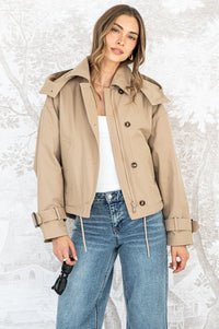 BLOOR SHERPA LINED CROPPED TRENCH