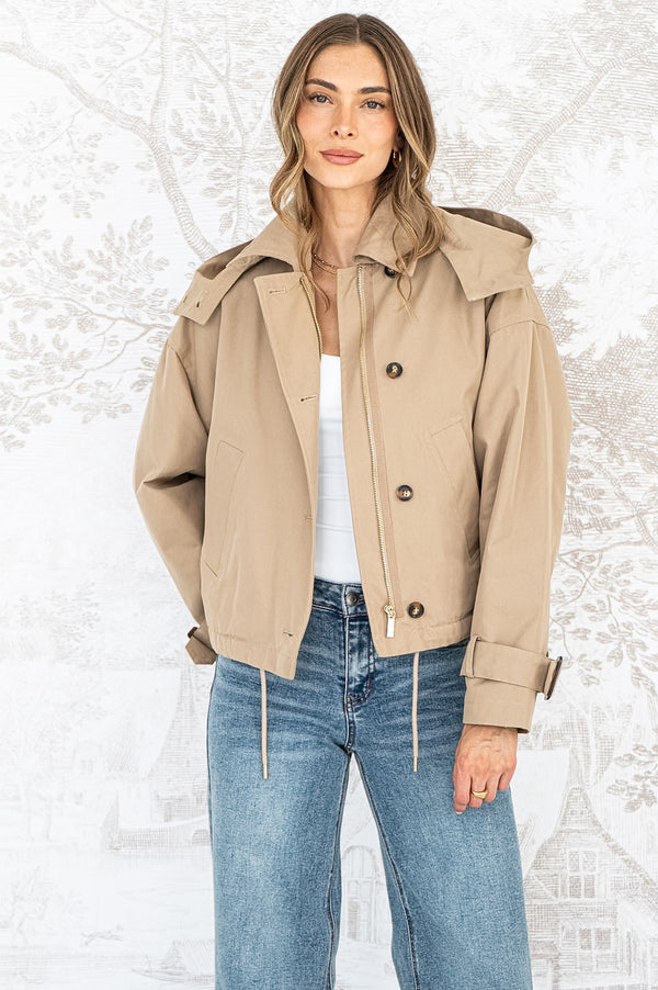 BLOOR SHERPA LINED CROPPED TRENCH