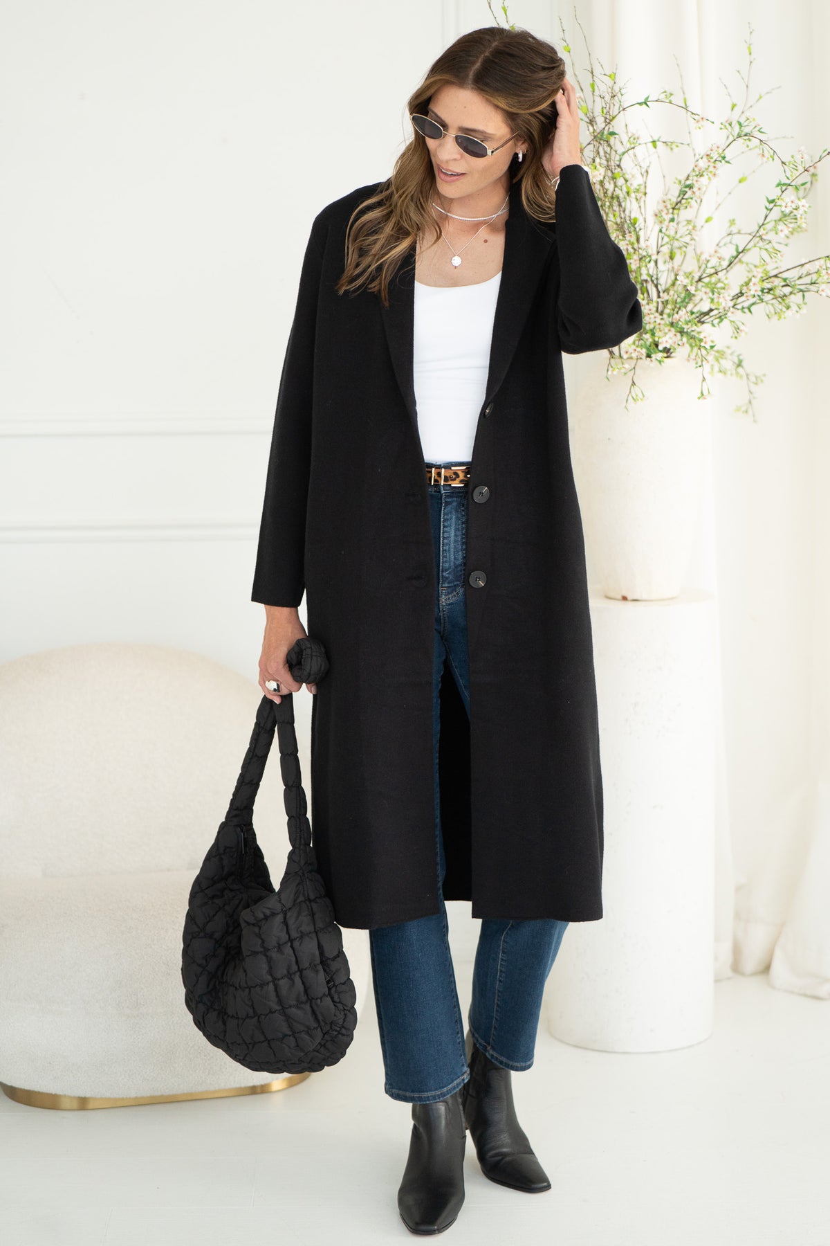 VICKI KNIT COAT-BK