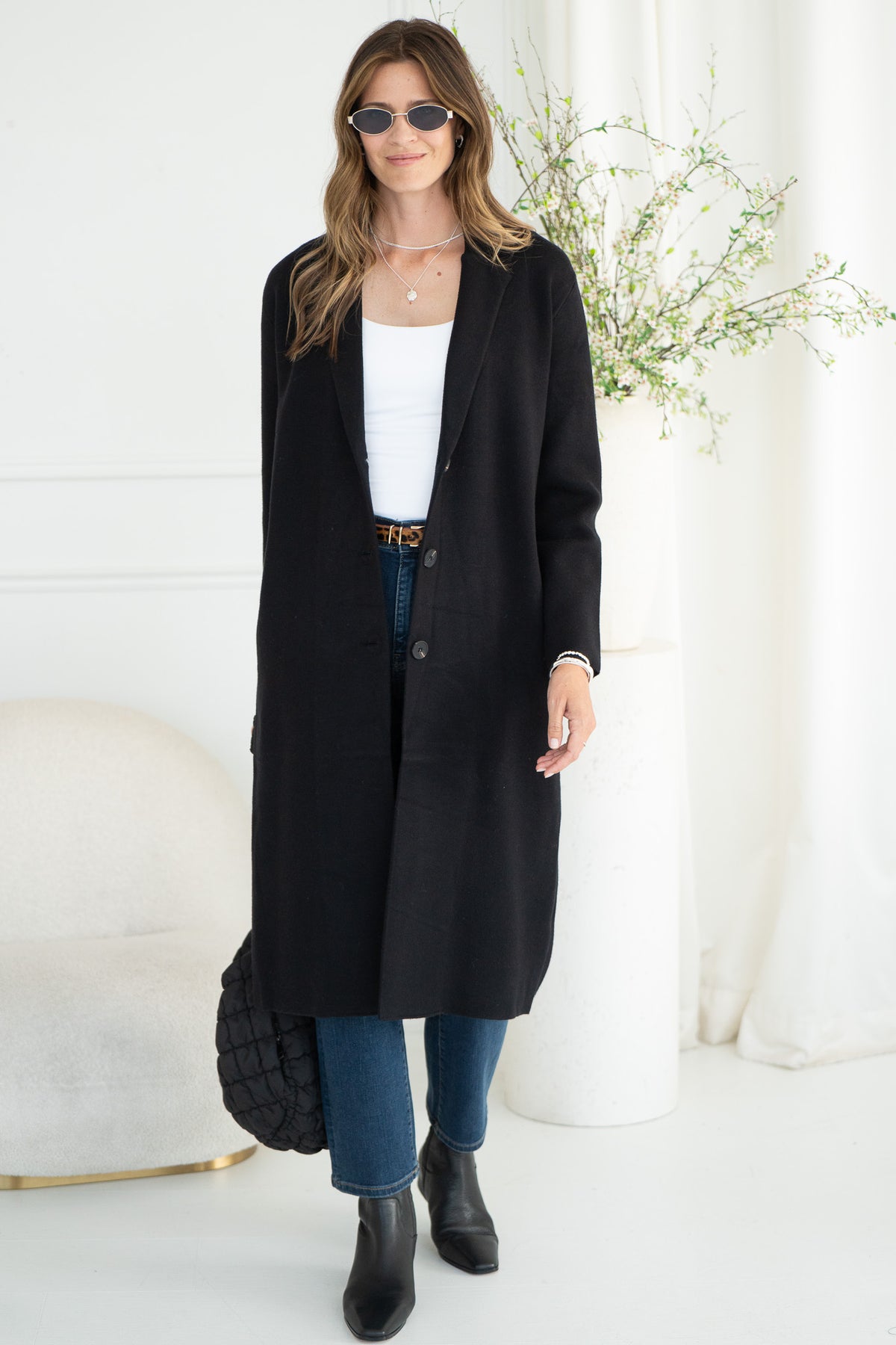 VICKI KNIT COAT-BK