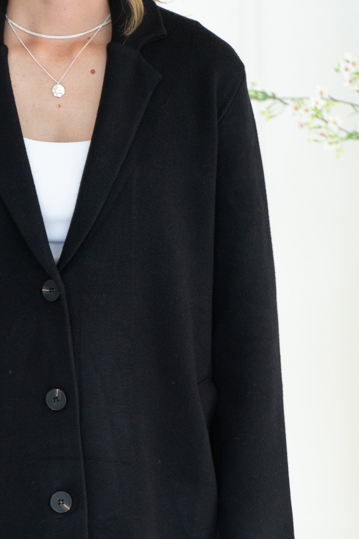 VICKI KNIT COAT-BK