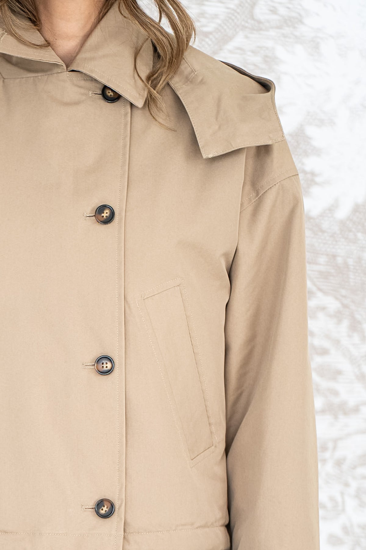 BLOOR SHERPA LINED CROPPED TRENCH