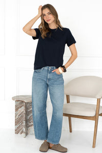 CADE COTTON TEE IN NAVY