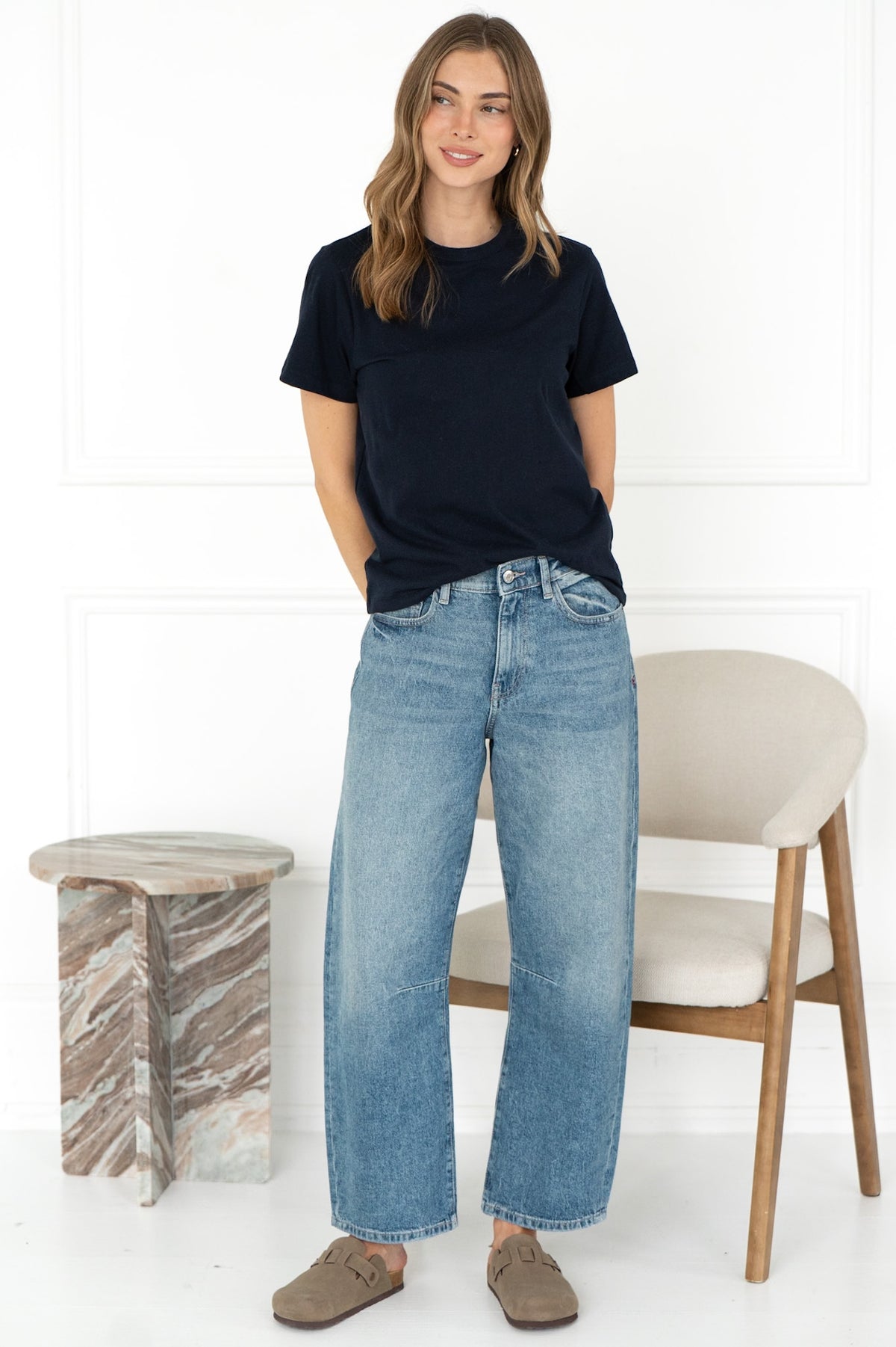 CADE COTTON TEE IN NAVY