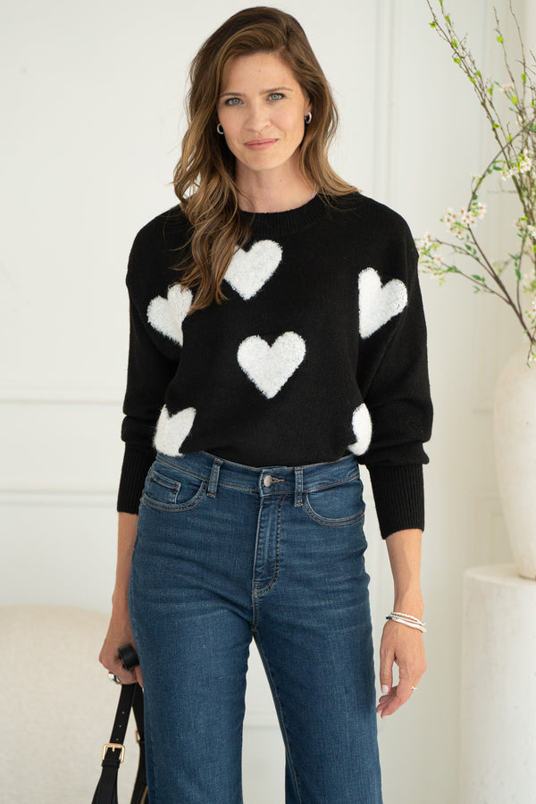 AJAX SHERPA HEART SWEATER