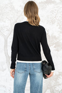 CARLIE DOUBLE LAYER CARDIGAN IN BLACK