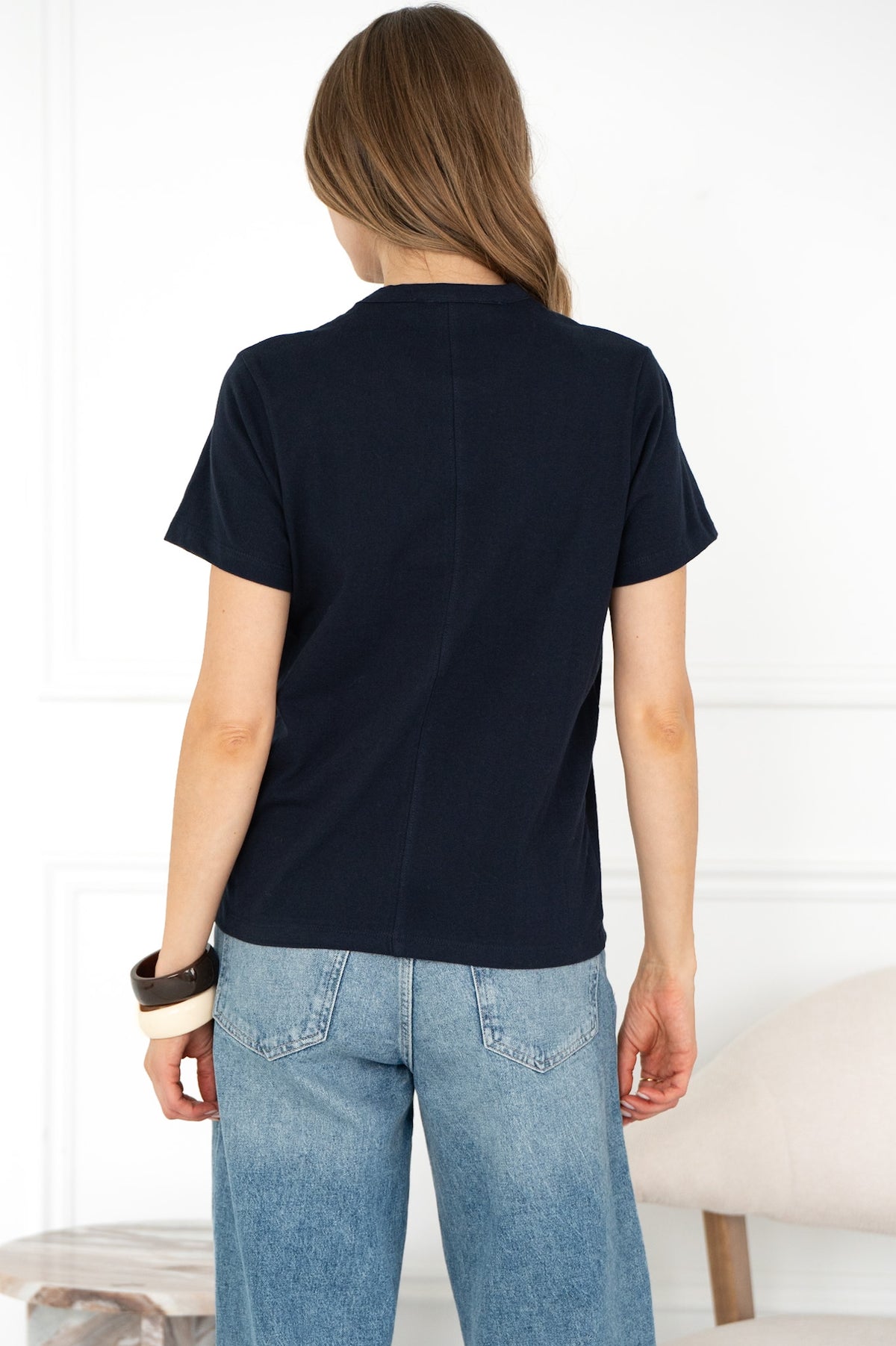 CADE COTTON TEE IN NAVY
