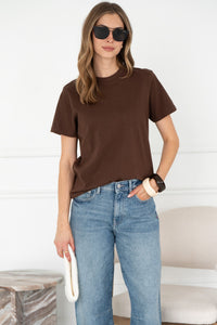 CADE COTTON TEE IN BROWN