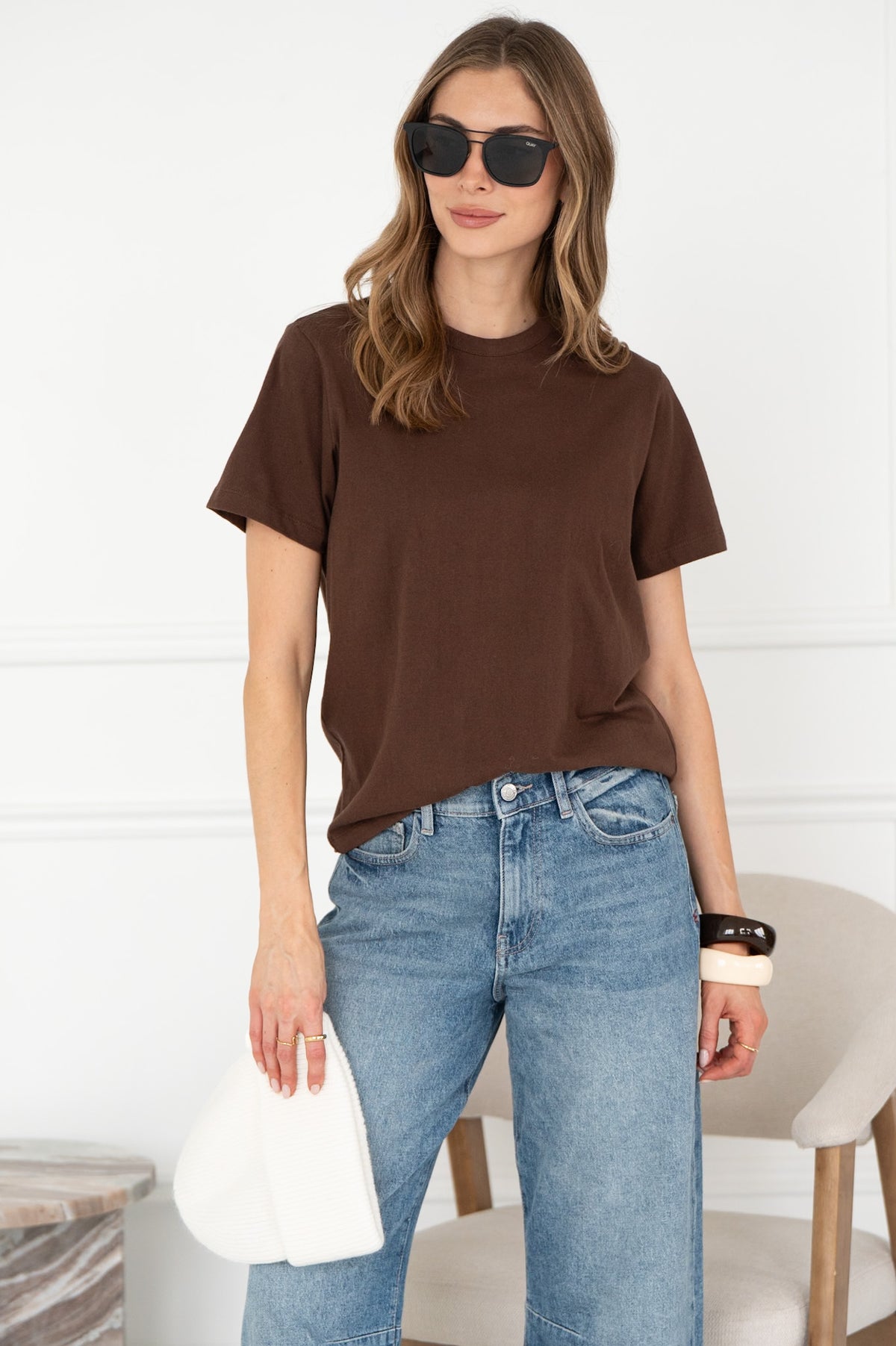 CADE COTTON TEE IN BROWN