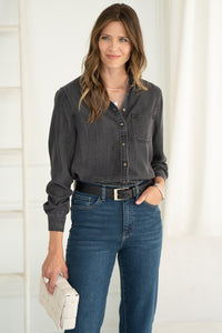 BURKE DENIM SHIRT-BK