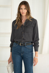 BURKE DENIM SHIRT-BK