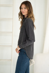 BURKE DENIM SHIRT-BK