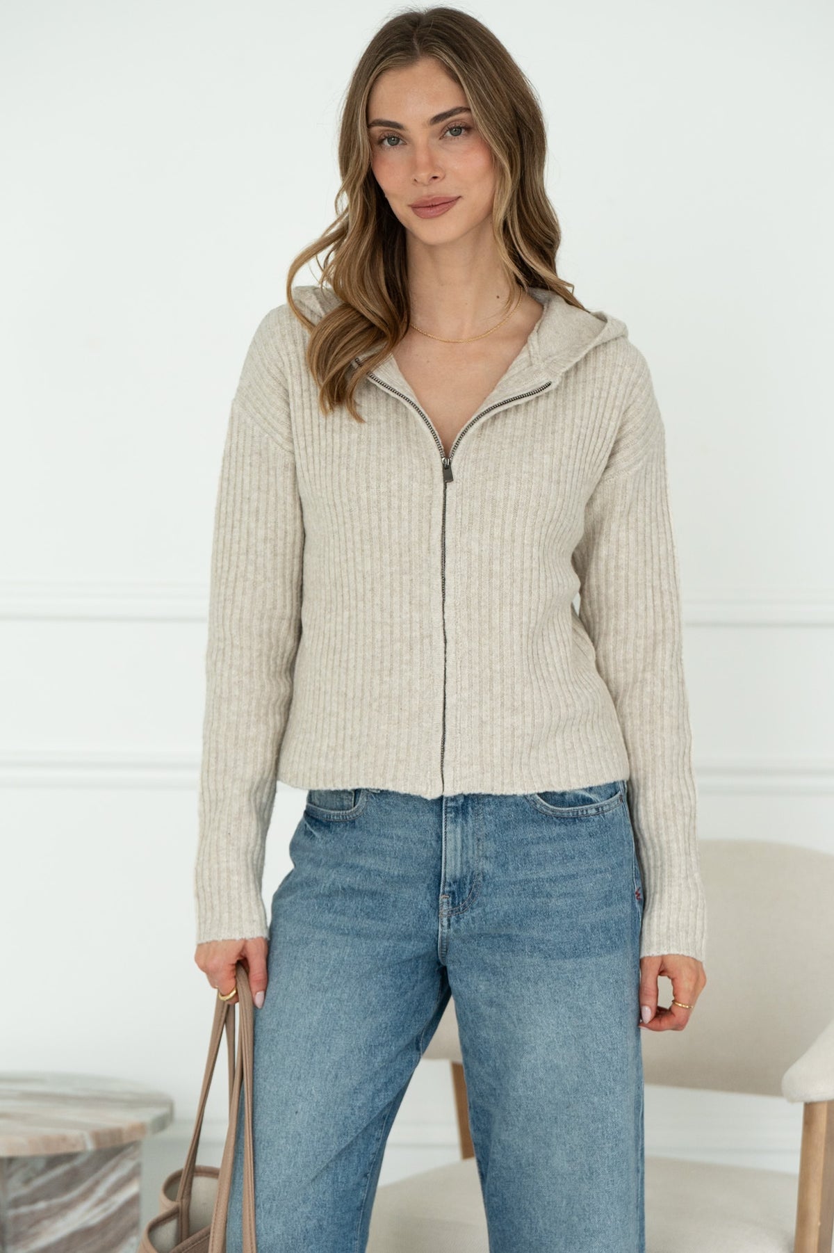 GAVIN ZIP SWEATER W/ HOOD