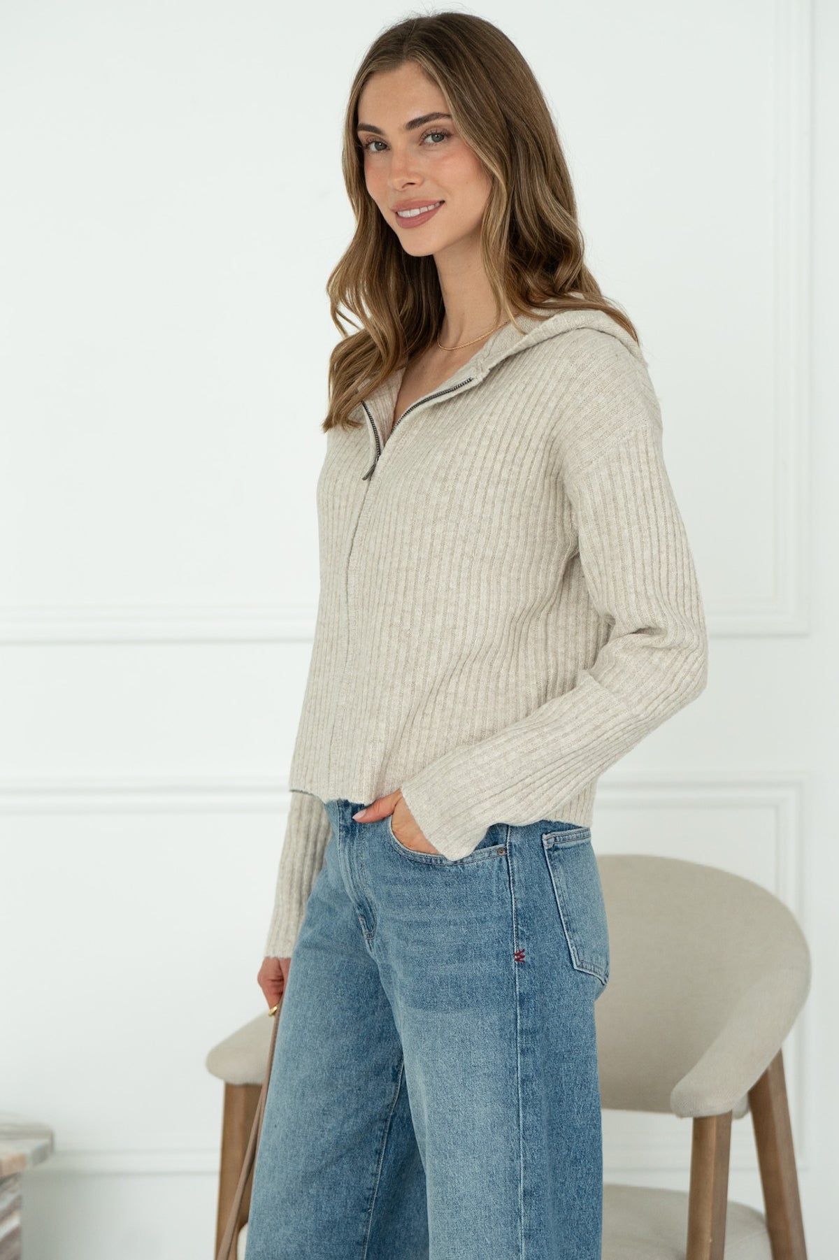 GAVIN ZIP SWEATER W/ HOOD