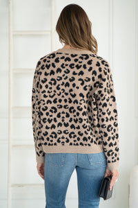 JESSIE ANIMAL PRINT HEART SWEATER