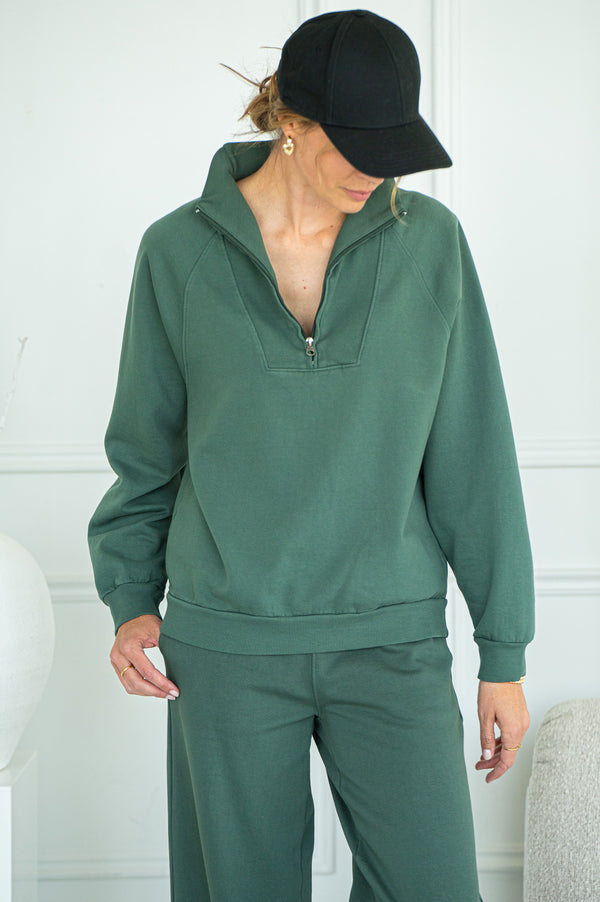 LINDEN HALF ZIP PULLOVER-FO