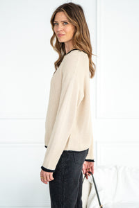 NATALIA SWEATER W/CONTRAST TRIM