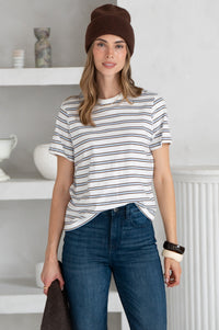 ROME STRIPE COTTON TEE