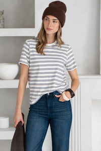 ROME STRIPE COTTON TEE