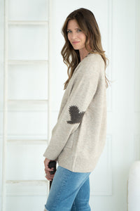 SHYLA ELBOW HEART CARDIGAN
