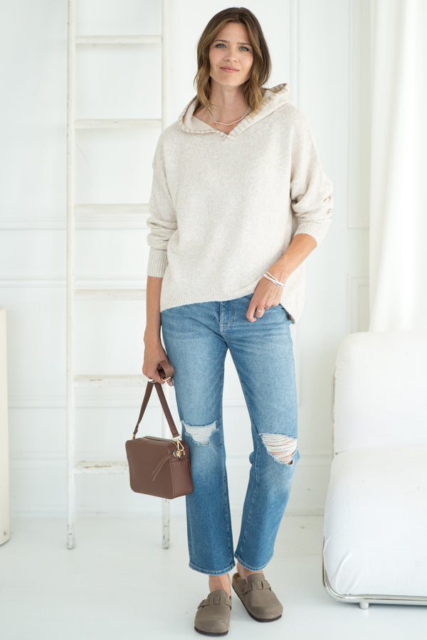 PENNY HEART BACK KNIT HOODIE