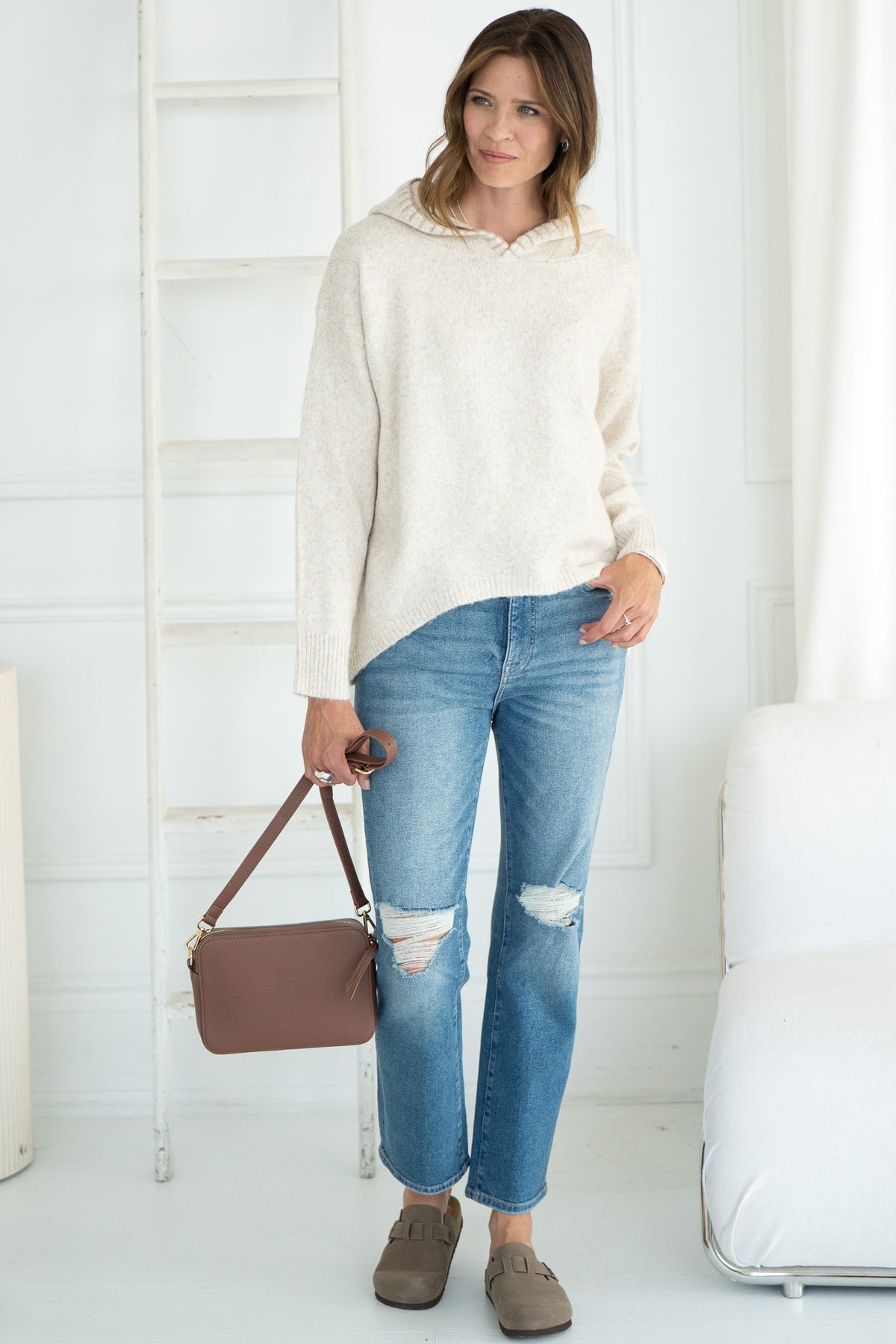 PENNY HEART BACK KNIT HOODIE