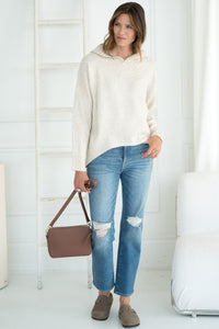PENNY HEART BACK KNIT HOODIE