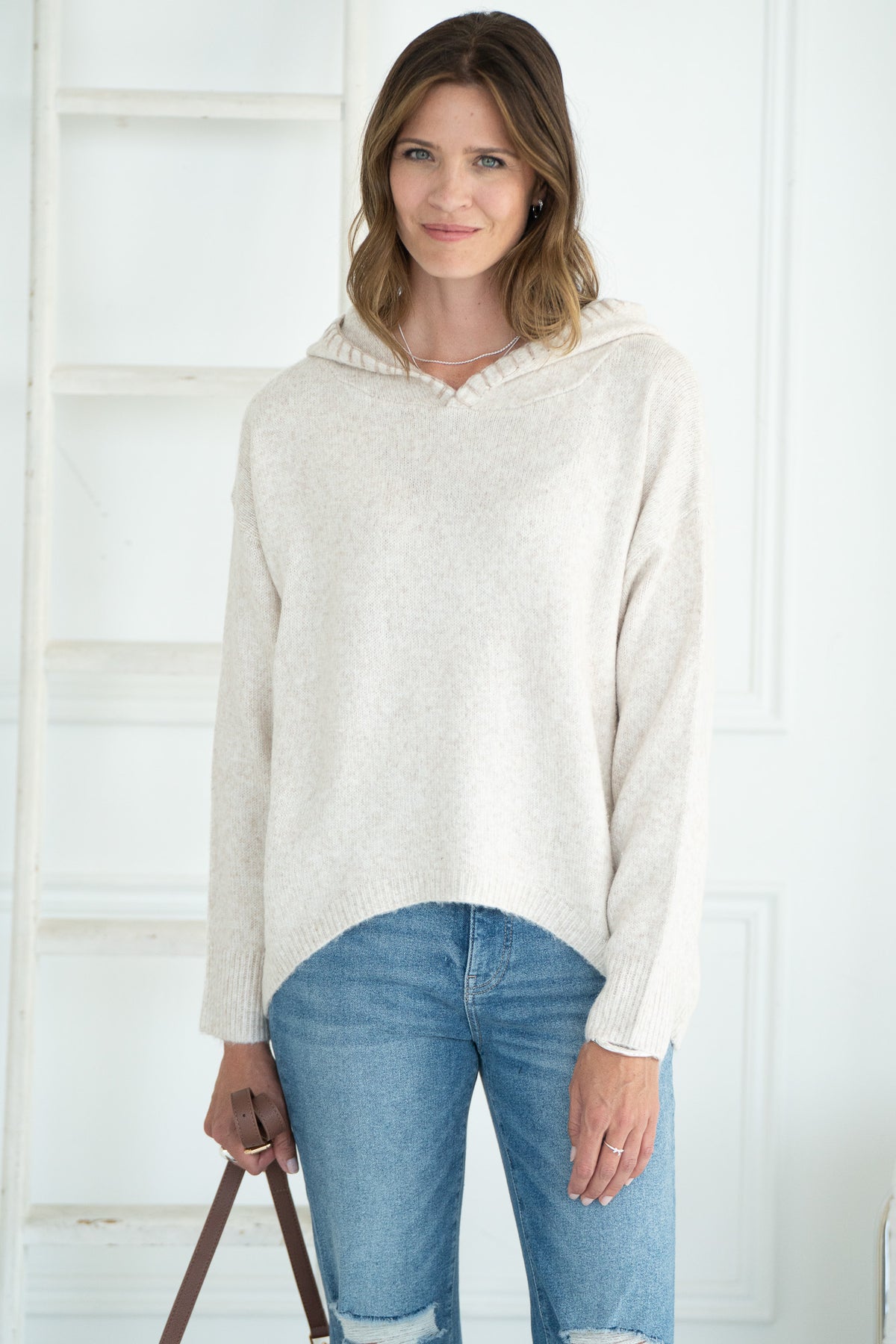PENNY HEART BACK KNIT HOODIE