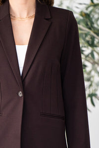 VALE PONTE FIT AND FLARE BLAZER IN BROWN