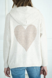 PENNY HEART BACK KNIT HOODIE