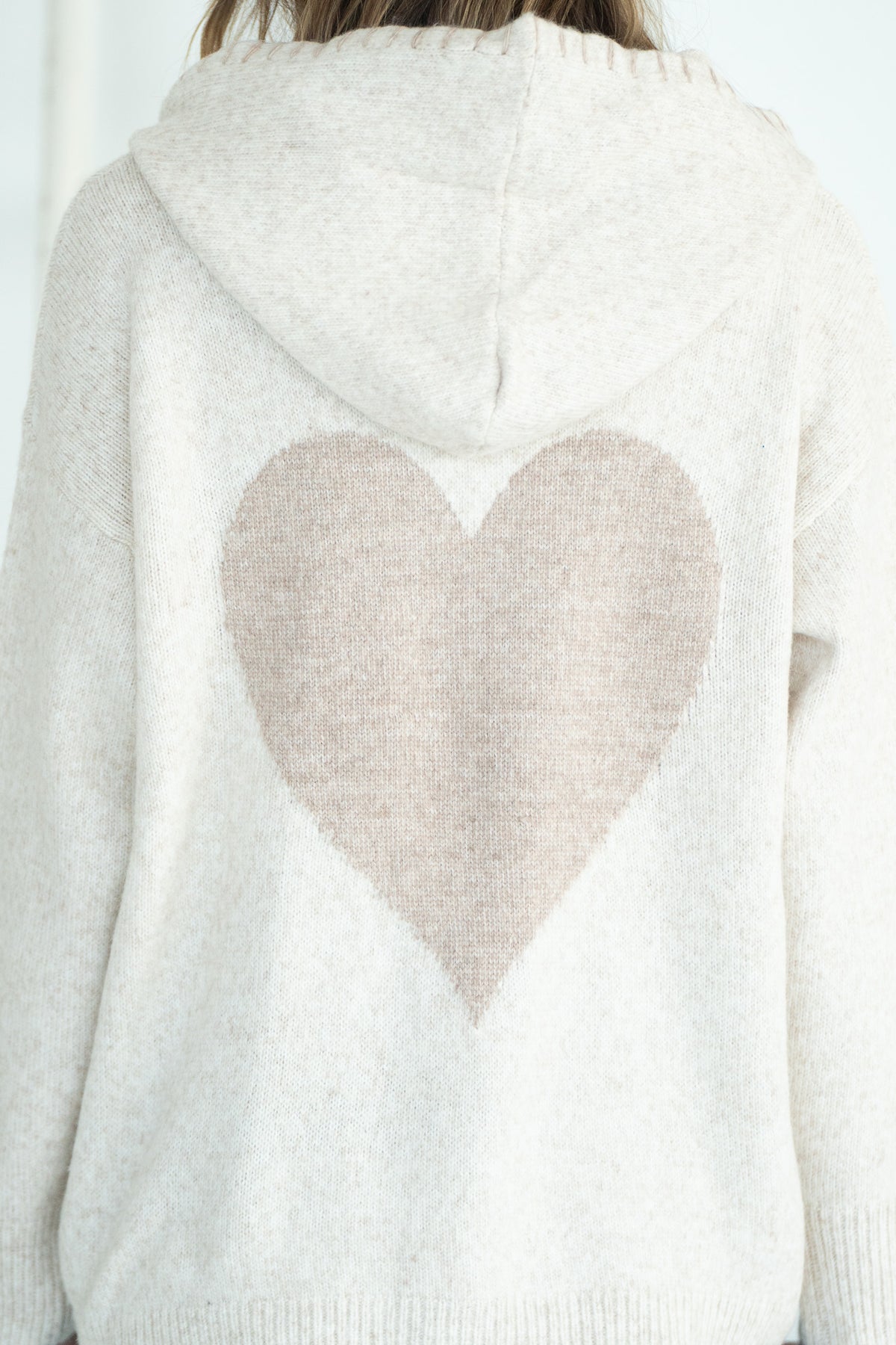 PENNY HEART BACK KNIT HOODIE