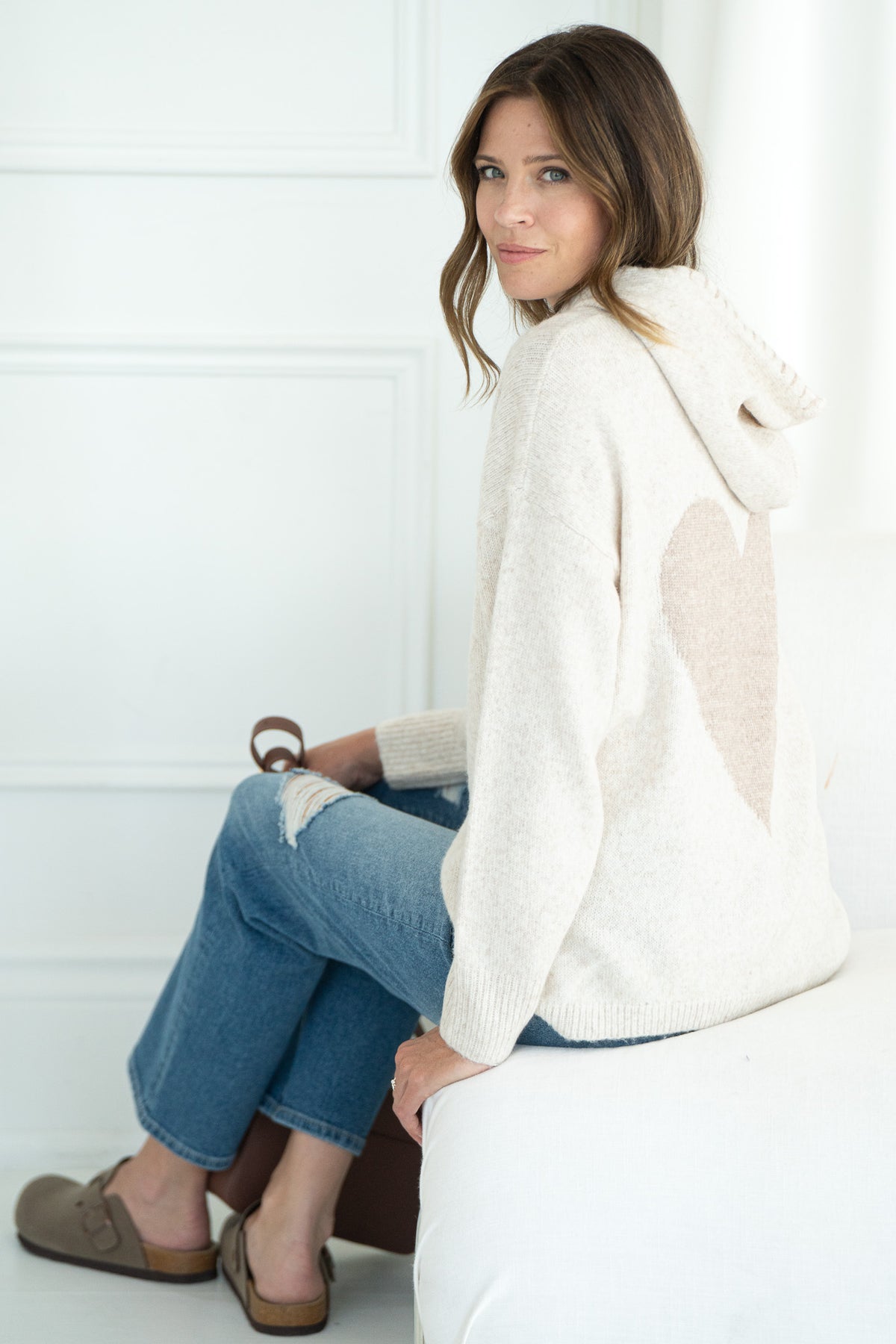 PENNY HEART BACK KNIT HOODIE