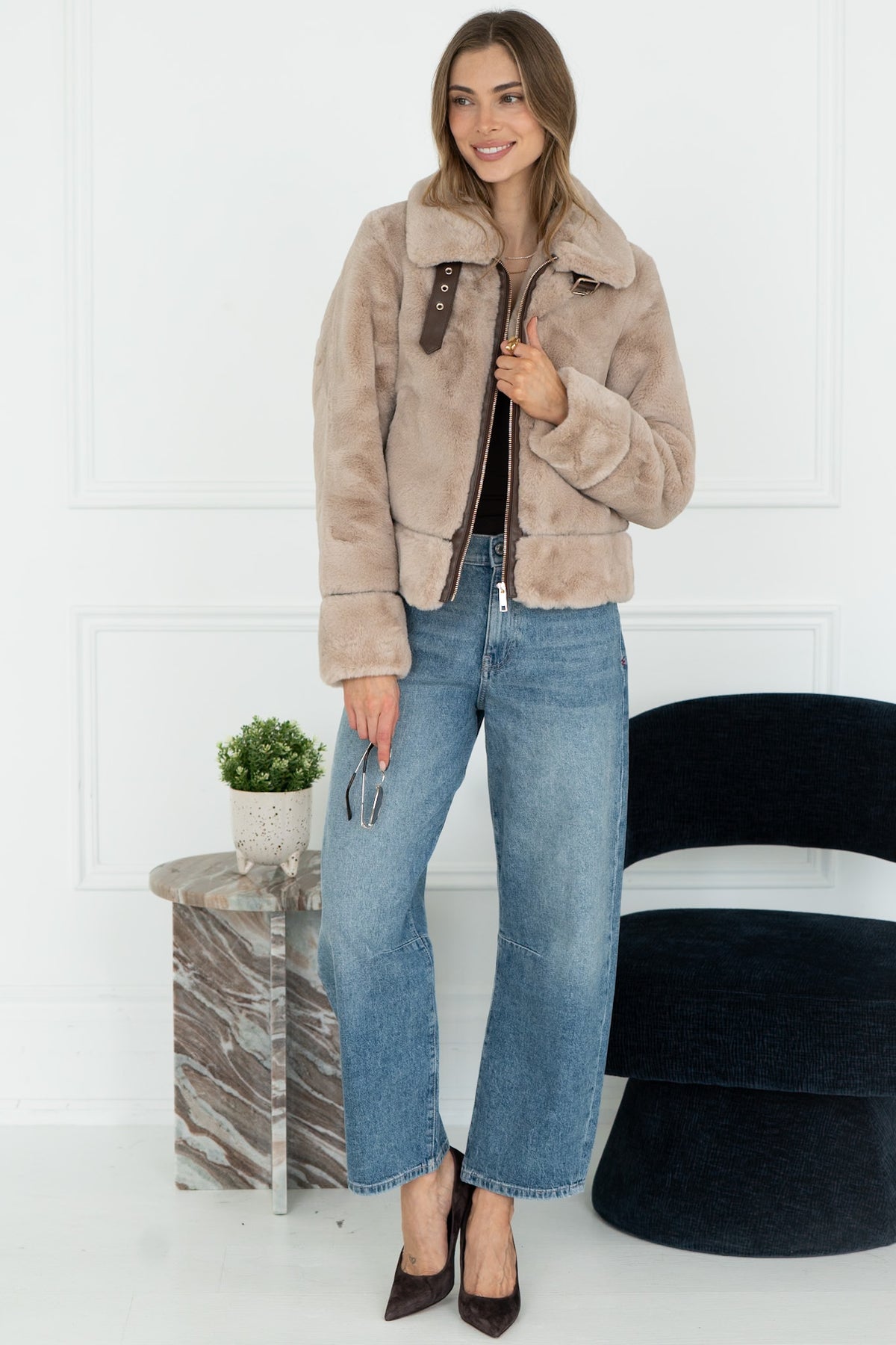LAMBRA FAUX FUR JACKET