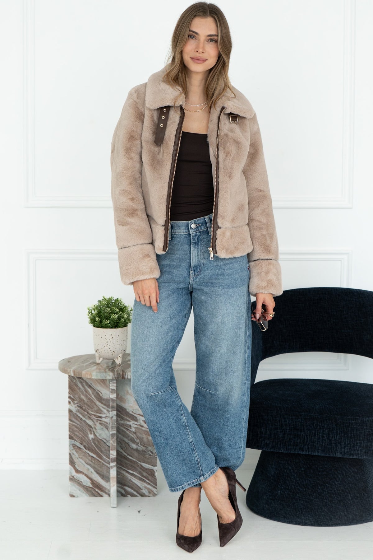 LAMBRA FAUX FUR JACKET