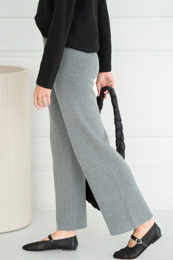 PACEY WIDE LEG KNIT PANTS-CH