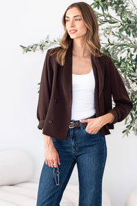MONTANA CROPPED BLAZER IN COCOA