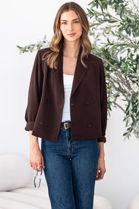 MONTANA CROPPED BLAZER IN COCOA