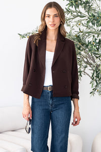 MONTANA CROPPED BLAZER IN COCOA