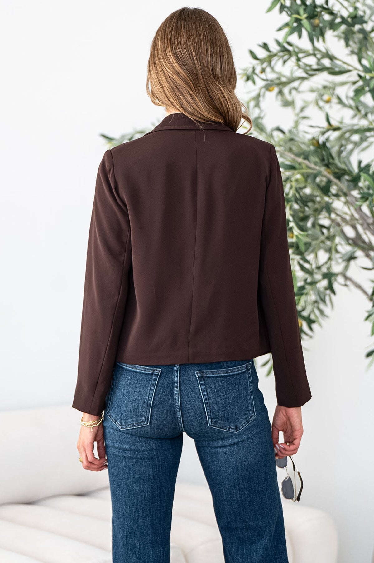 MONTANA CROPPED BLAZER IN COCOA