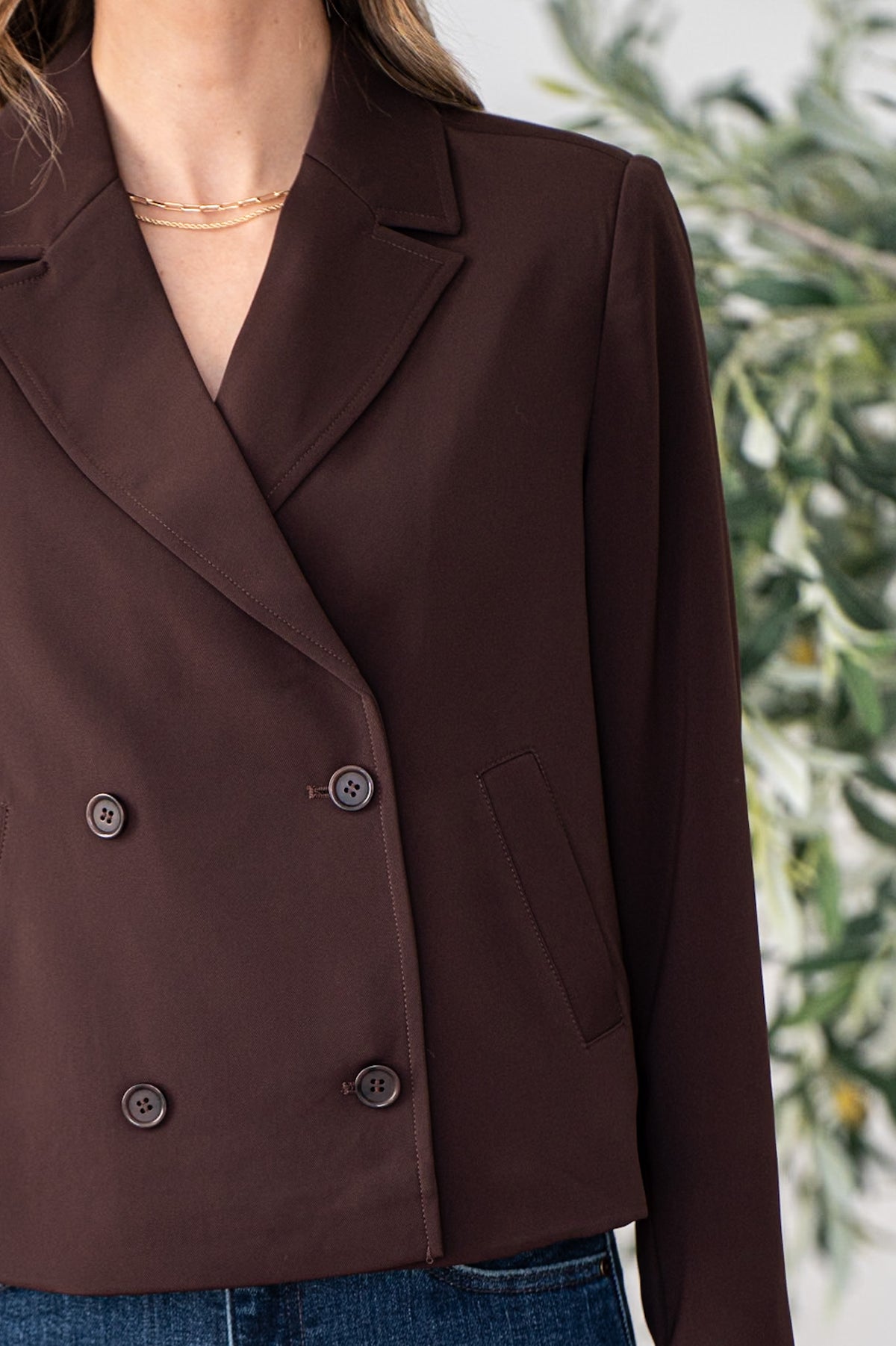 MONTANA CROPPED BLAZER IN COCOA