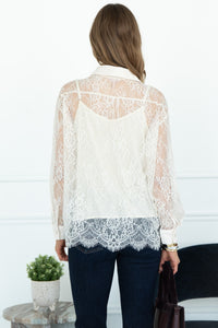 LACE BLOUSE WITH SHELL